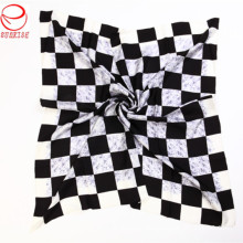 Black and White Square Silk Scarves